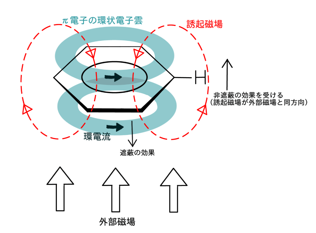 ベンゼンの誘起磁場